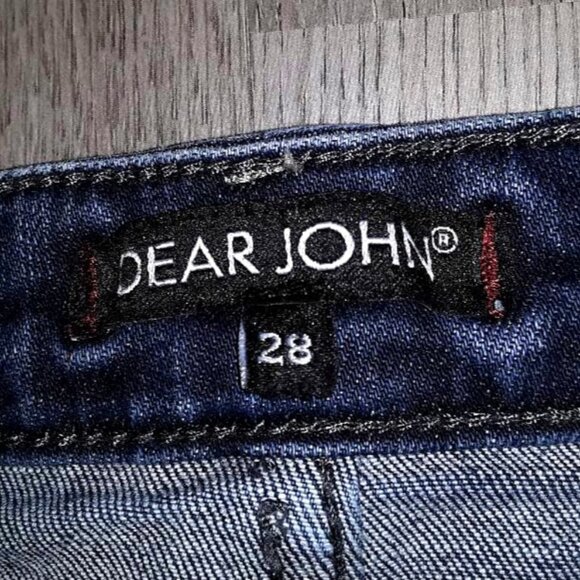 Dear John American Classic Short Jean Shorts Size 28 Distressed Denim Dark Wash - Picture 4 of 5